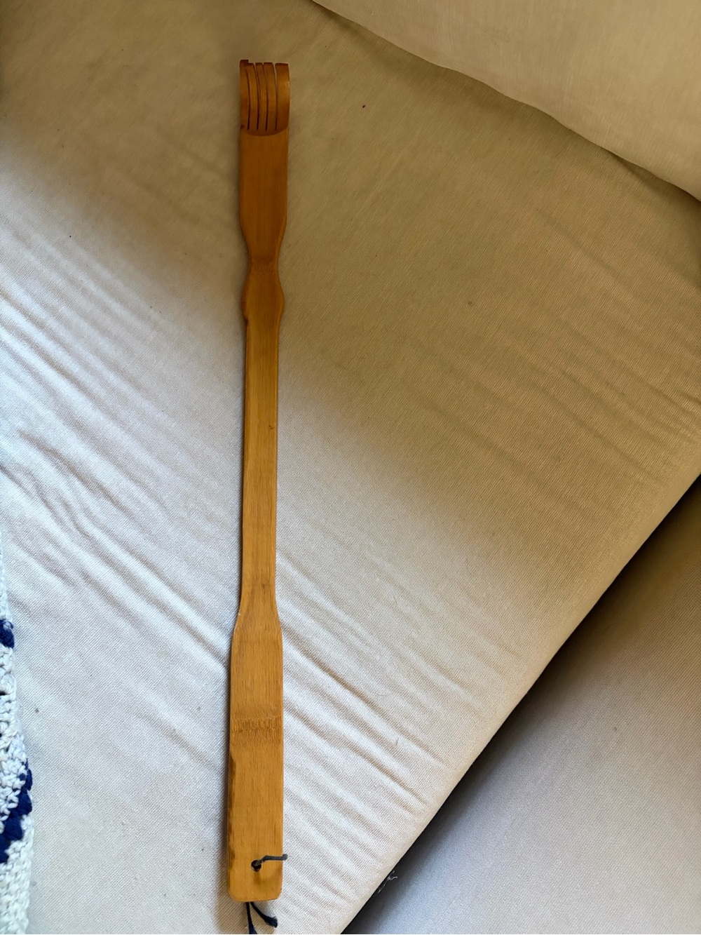 Long Bamboo Back Scrubber Brush in Natural Brown